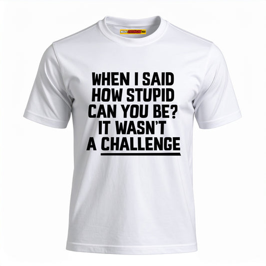 When I Said How Stupid Can You Be? It Wasn't A Challenge