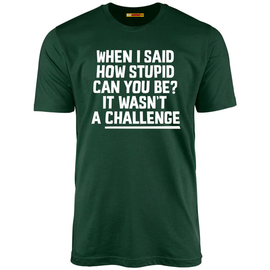 When I Said How Stupid Can You Be? It Wasn't A Challenge