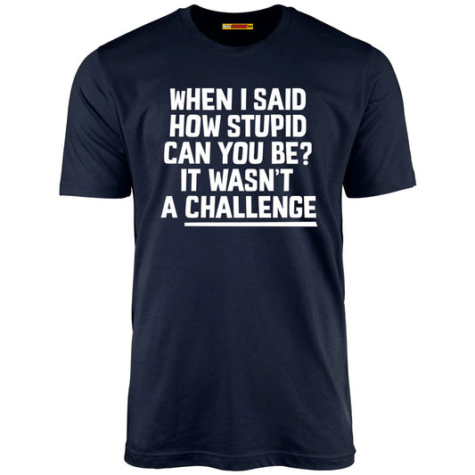 When I Said How Stupid Can You Be? It Wasn't A Challenge