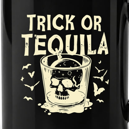 Trick or Tequila — Black Ceramic Mug