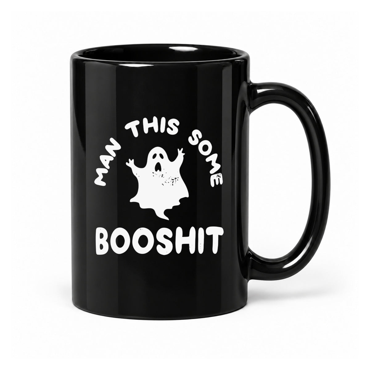 Man This Some Booshit - Black Ceramic Mug