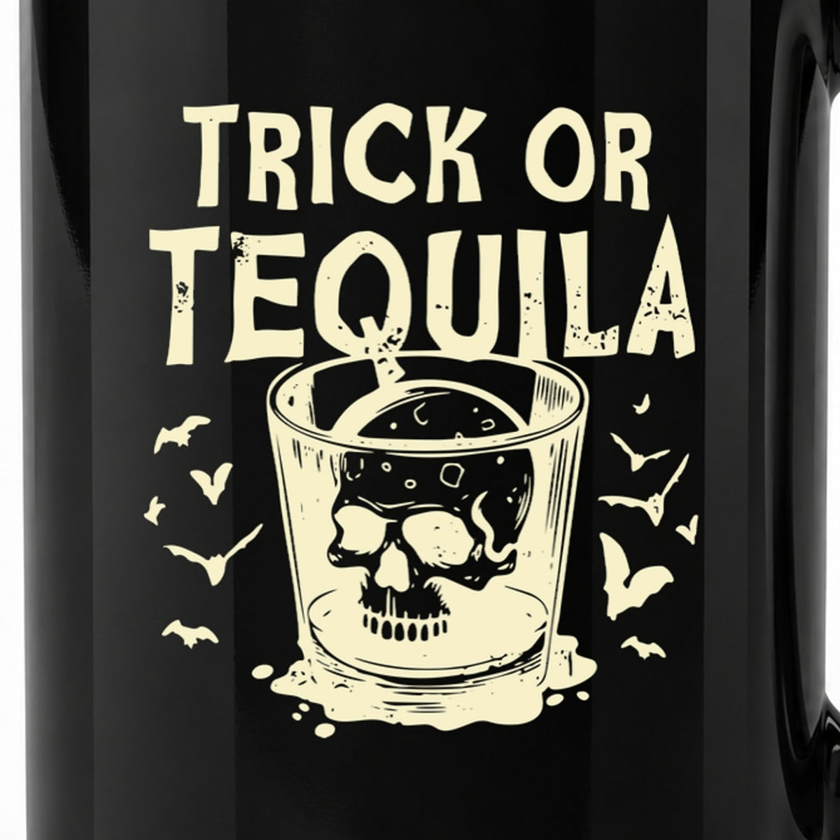 Trick or Tequila — Black Ceramic Mug
