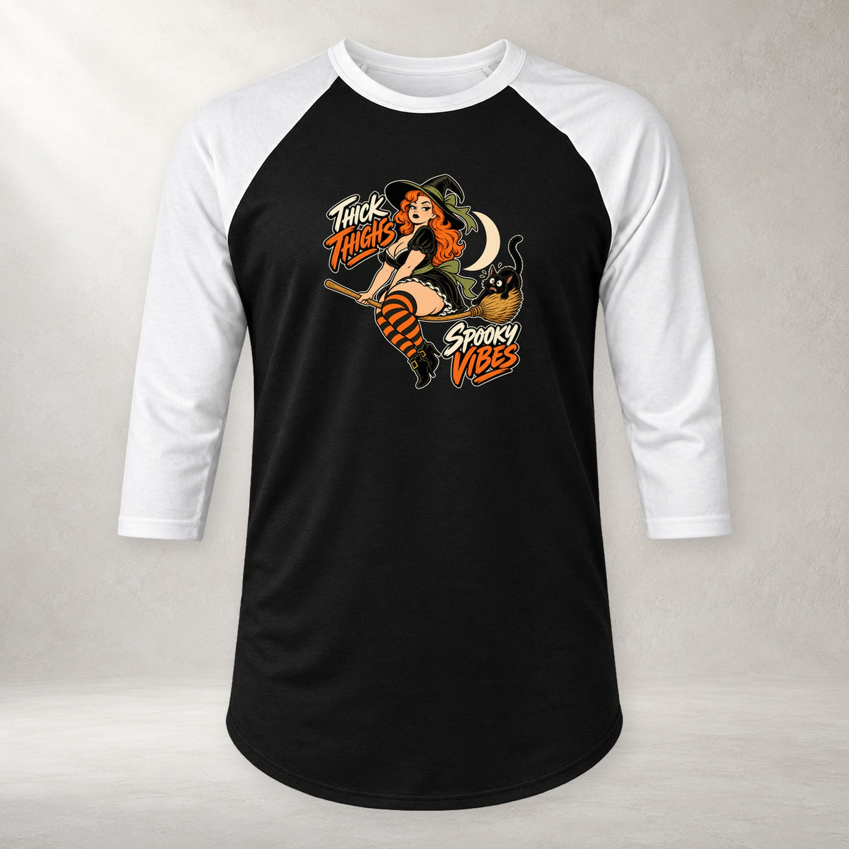 Thick Thighs Spooky Vibes - 3/4 Sleeve Raglan