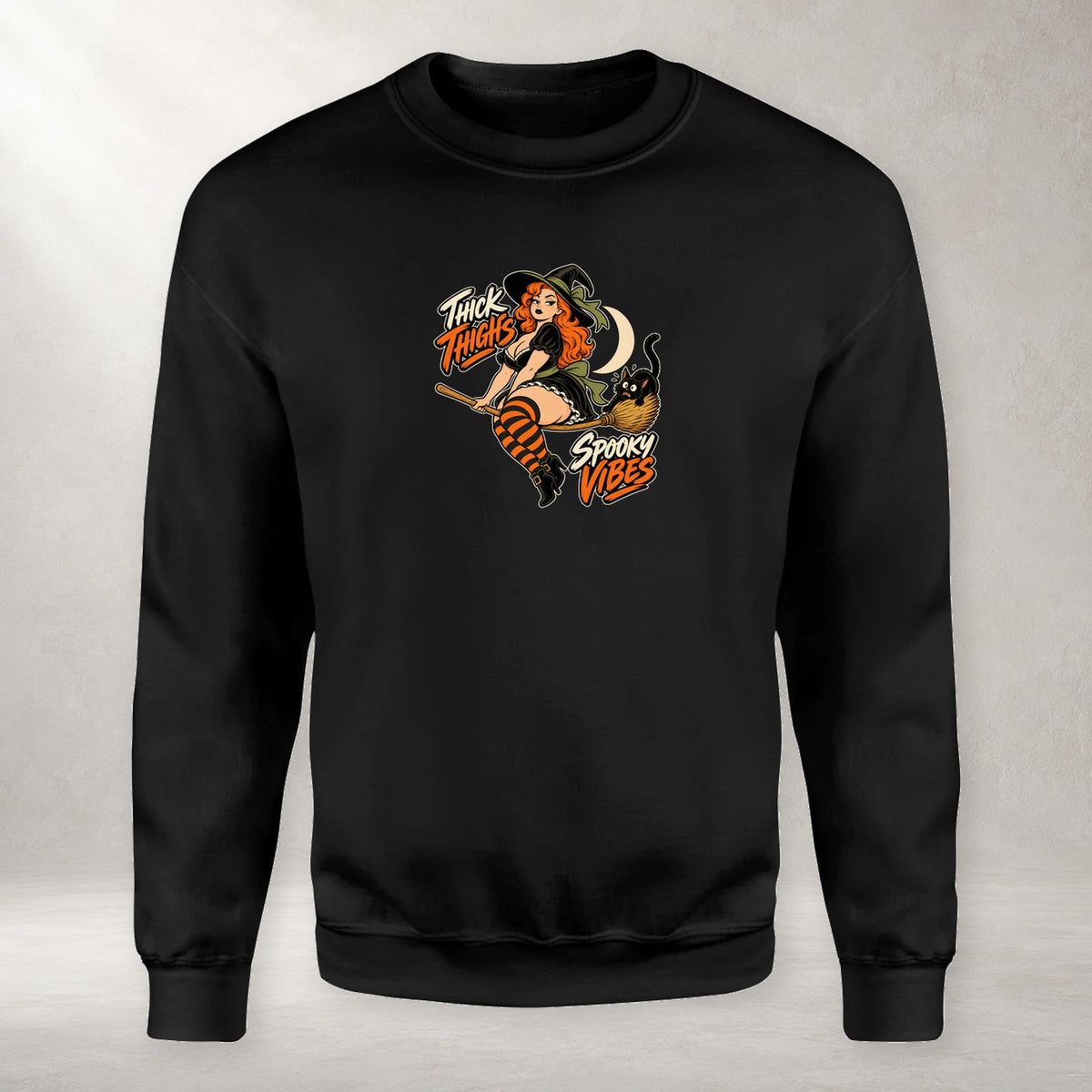 Thick Thighs Spooky Vibes - Fleece Sweatshirt