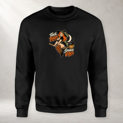 Thick Thighs Spooky Vibes - Fleece Sweatshirt